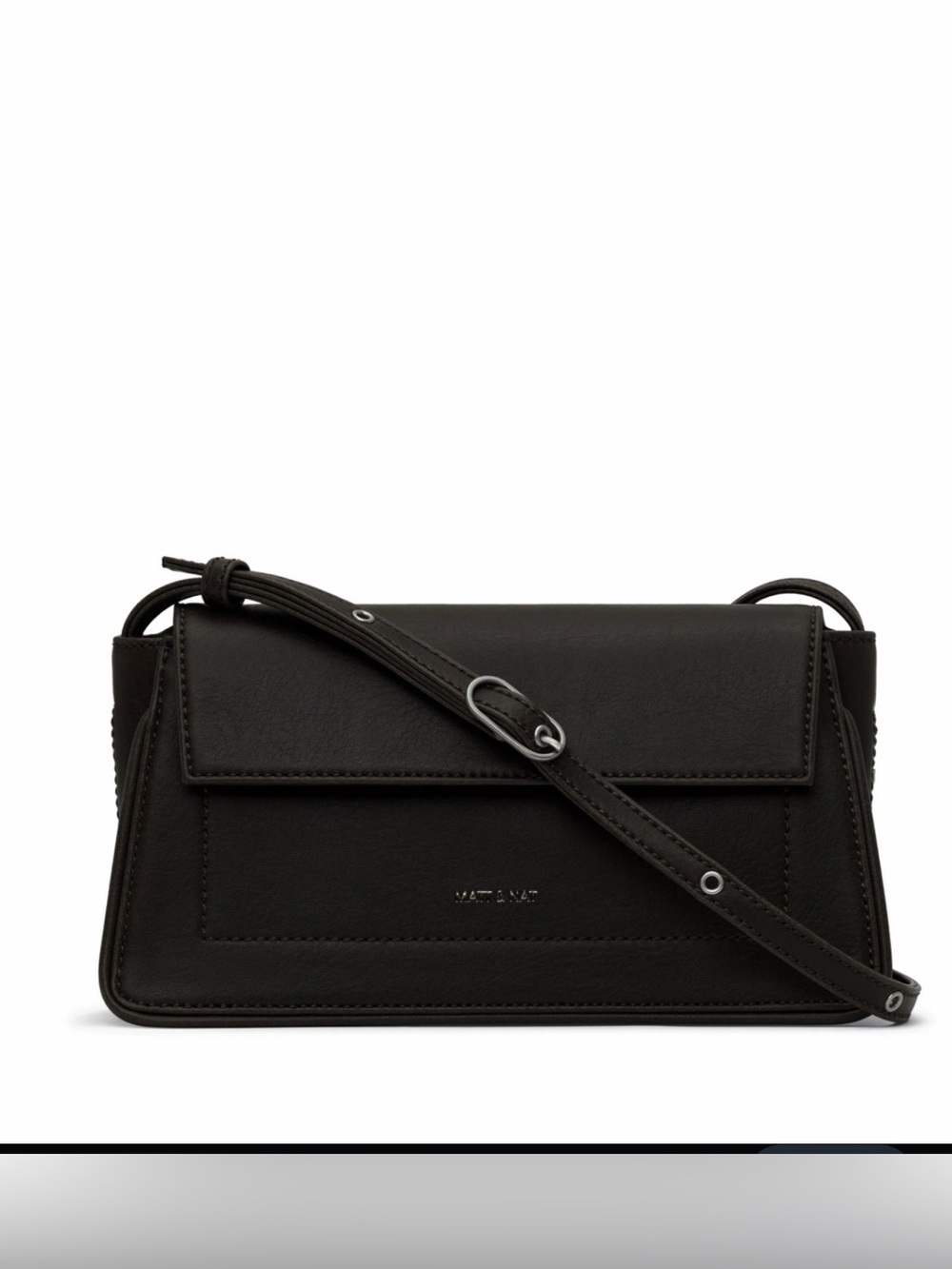 Matt & Nat Black Vegan Leather Crossbody Bag 10x6x3